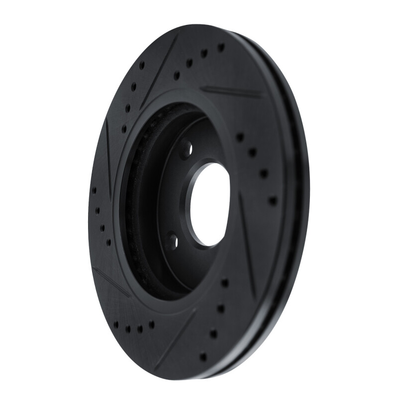 Ford Fiesta Brake Rotor (1) - Front Right - R1 Concepts - Drilled & Slotted - Black - `11-`19